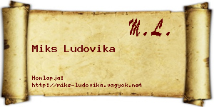 Miks Ludovika névjegykártya